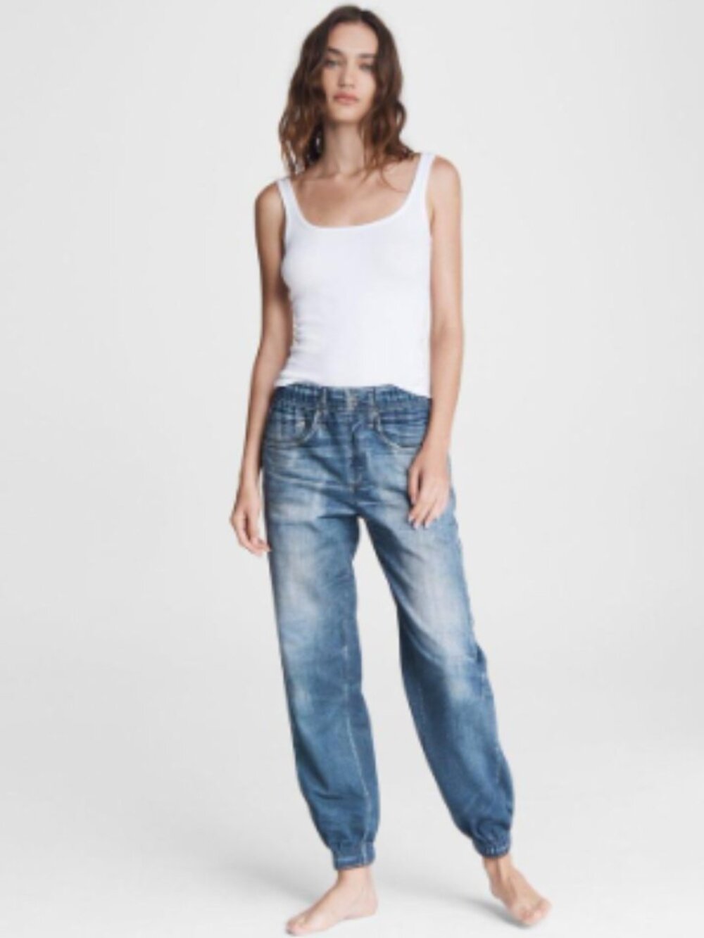 Rag & Bone Miramar Jogger Pants Cotton Terry Luca Wash Distressed Sz XS